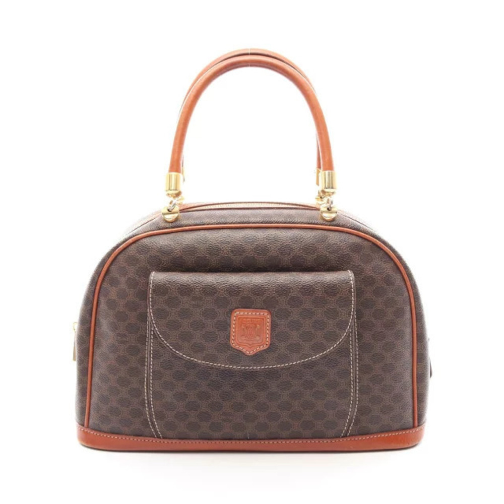 Celine Macadam handbag canvas leather brown